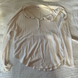 Old Navy Cream Waffle Knit Top